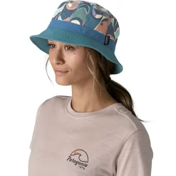 Patagonia Wavefarer Bucket Hat - Swallowtail Geo-Still Blue