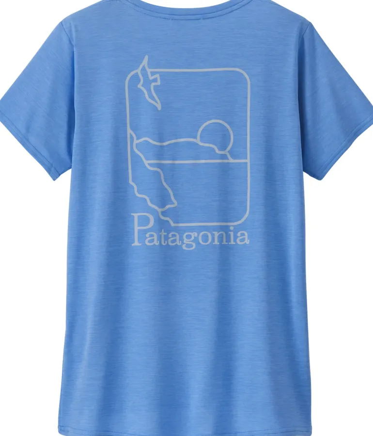 Patagonia Womens Cap Cool Daily Graphic Shirt - Waters - Swelldrifter-Abundant Blue X-Dye