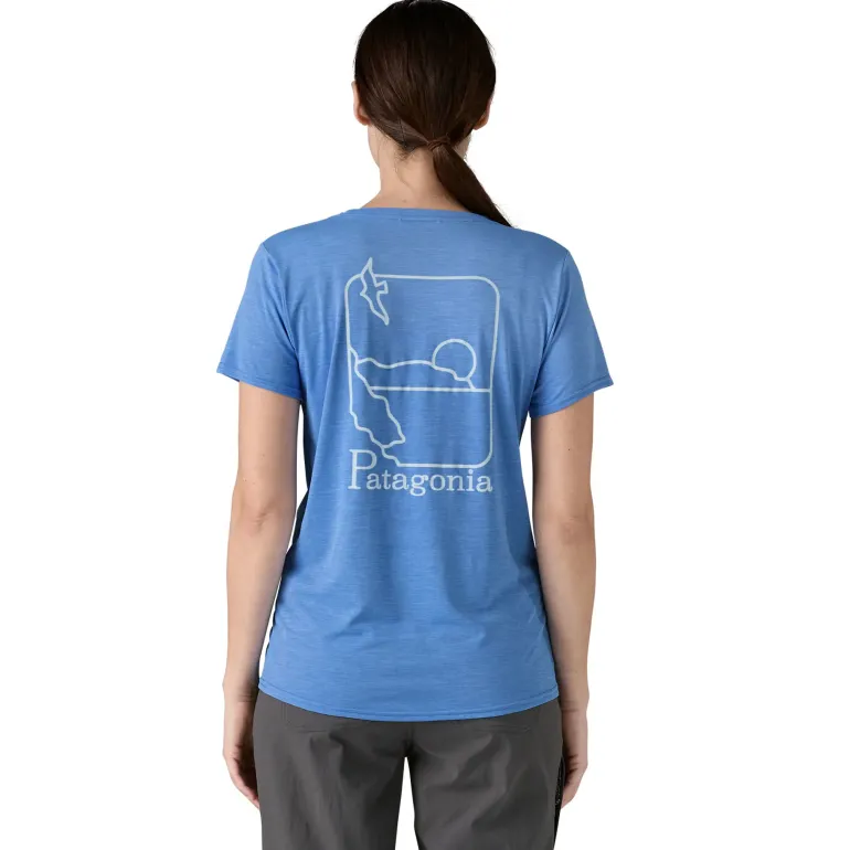 Patagonia Womens Cap Cool Daily Graphic Shirt - Waters - Swelldrifter-Abundant Blue X-Dye