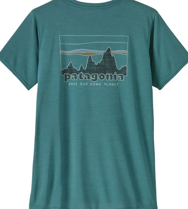 Patagonia Womens Cap Cool Daily Graphic Shirt - 73 Skyline-Wetland Blue X-Dye
