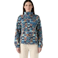 Patagonia Womens Lightweight Synchilla Snap-T Pullover - Swallowtail Geo-Still Blue