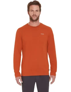 Rab Mens Basecamp 3 Peaks LS Tee - Red Clay