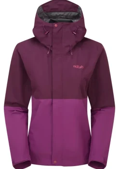 Rab Womens Downpour Jacket - Mulberry-Plum