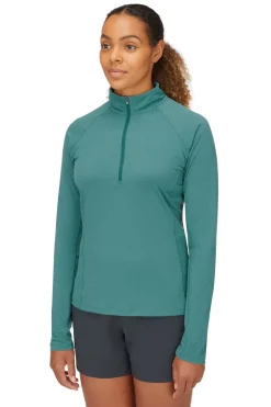 Rab Womens Sonic Long Sleeved Zip-T - Eucalyptus
