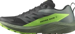 Salomon Mens Sense Ride 5 Shoes - Black-Laurel Wreath-Green Gecko
