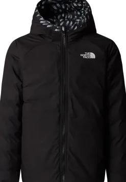 The North Face Girls Reversible Perrito Hooded Jacket - TNF Black Vector Field